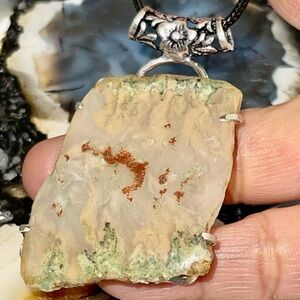 Raw Brazilian Chrysoprase Pendant 2 1/2”